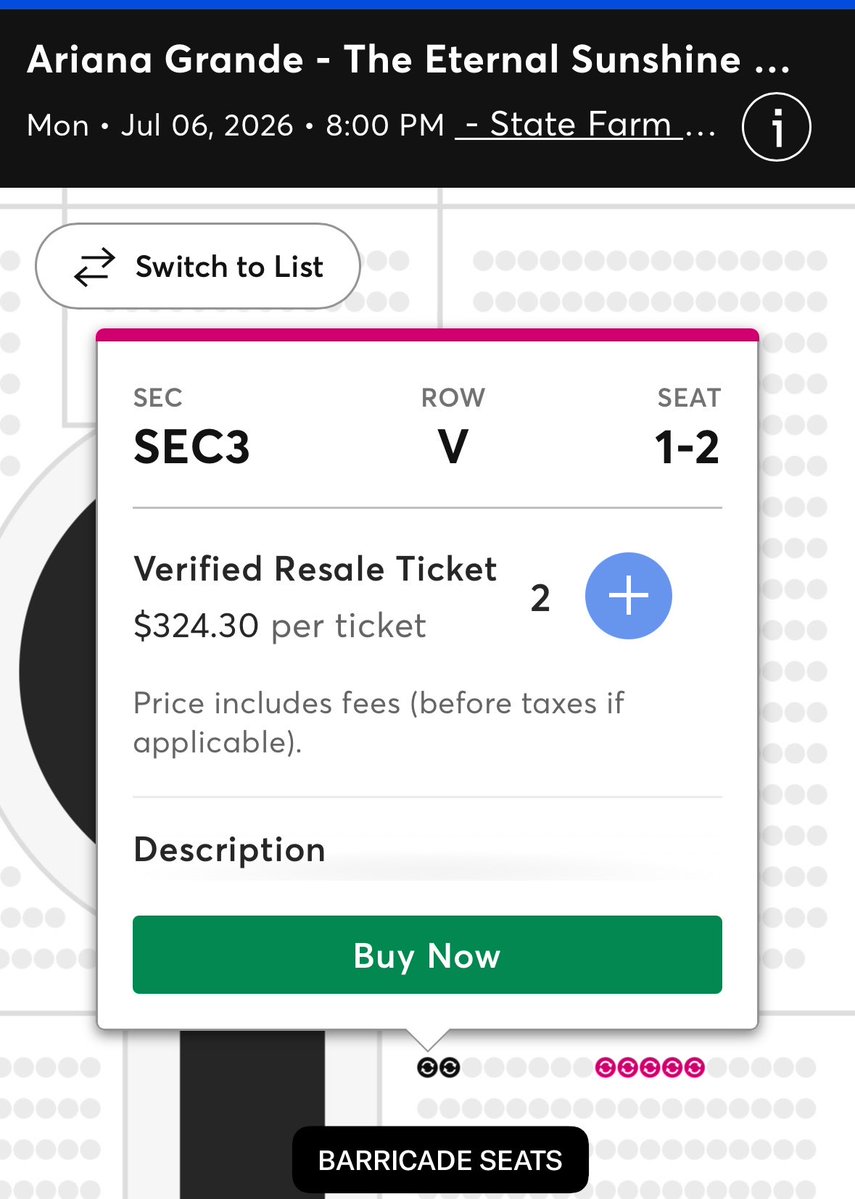b0yinthebubbIe's tweet photo. eternal sunshine tour atlanta (N1) prices on the day of the show! https://t.co/zjLyXqHPcq