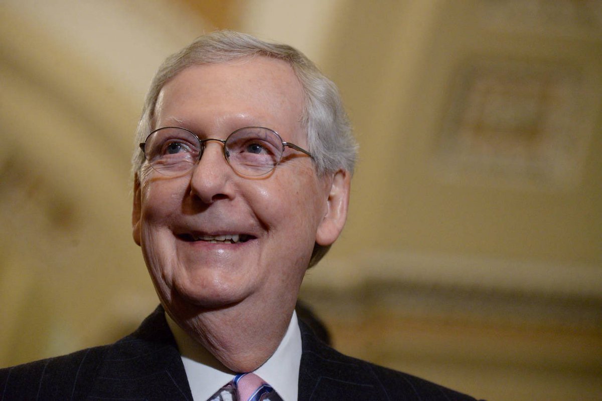 AntiTrumpCanada's tweet photo. Mitch McConnell, pictured here in happier times when he watched a child fall into a gorilla enclosure, is brain dead. Stay tuned for more feel good stories from this account. https://t.co/WRd2MuVH1N