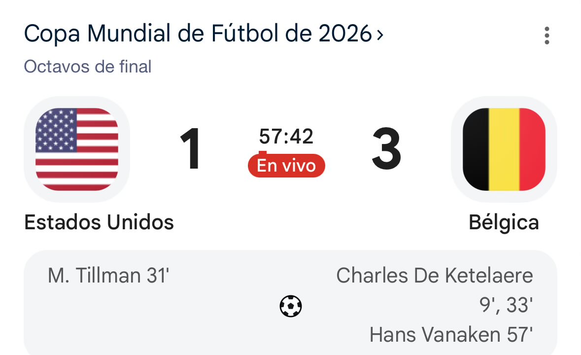 castanedagascon's tweet photo. Bélgica 3- 1 Estados Unidos https://t.co/Ax7ptnuitk