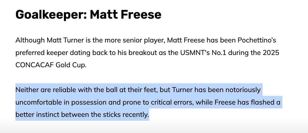 IshmaelRJohnson's tweet photo. From my first preview projecting the starting USMNT XI lmao 

https://t.co/MTY2cZHdpx https://t.co/aWubNMuhCD