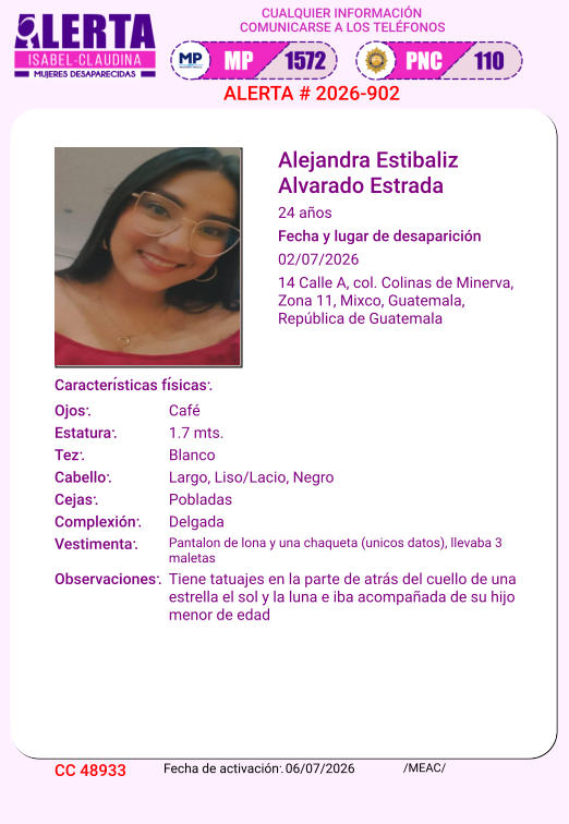 Alerta Isabel Claudina 🇬🇹 tweet media