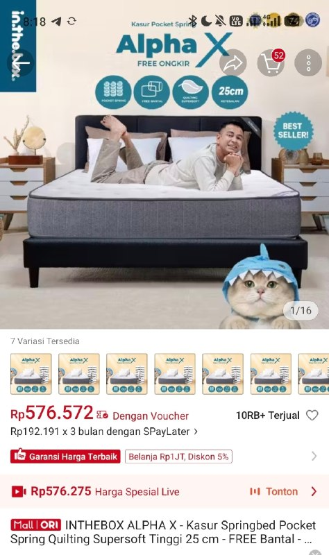 Bio_Lesson's tweet photo. 🔥 Inthebox Alpha X Kasur Springbed Pocket Rp576.572

Tinggi 25cm, supersoft &amp; free bantal ✨ Best seller!

Link: https://t.co/9ilqoVZ4fR

Buruan kasur nyaman! ⏰🔥

#KasurSpringbed #KasurMurah #Furniture
Jangan lupa follow untuk promo, info diskon dan kode voucher setiap harinya https://t.co/L5q6c1PsoL