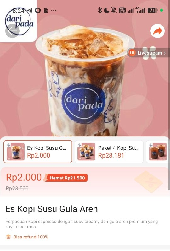 Bio_Lesson's tweet photo. 🔥 Es Kopi Susu Gula Aren Rp2.000

Kopi espresso + susu creamy &amp; gula aren premium ✨ Refreshing banget!

Link: https://t.co/ggyEJfyUbv

Buruan minum es kopi! ⏰🔥

#EsKopi #DariPada #MinumanMurah
Jangan lupa follow untuk promo, info diskon dan kode voucher setiap harinya https://t.co/KYyZ9vEz6F