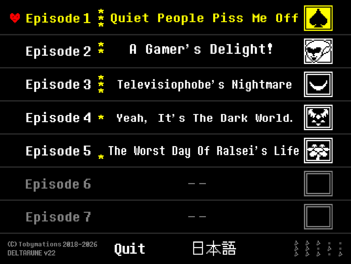 cloudyweatheryy's tweet photo. deltarune if it had object show episode titles https://t.co/K8r4tB1kNI