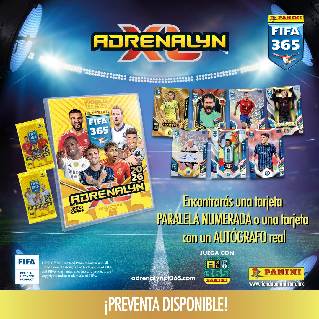 Paninipachuca's tweet photo. 🚨 ¡El coleccionismo sube de nivel! 🚨

Llega la colección FIFA 365 TCG 2026 ⚽✨

⭐ 452 tarjetas
🔥 Nuevas cartas especiales y paralelas
✍️ Tarjetas con autógrafos
🎮 Código para juego en línea
💥 Ediciones limitadas
📅 Preventa del 1 al 12 de julio. https://t.co/0k9tcxYsCX