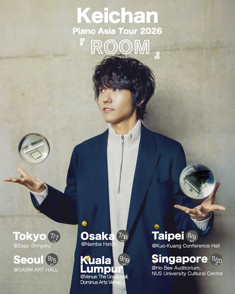 zeppshinjuku's tweet photo. [✯Today's Live✯]

2026.7.7 TUE

Keichan Piano Asia Tour 2026 『ROOM』

OPEN 17:30 / START 18:30

#ZeppShinjuku #Zepp新宿 #Zepp #東急歌舞伎町タワー #けいちゃん https://t.co/9SMru9KaE7