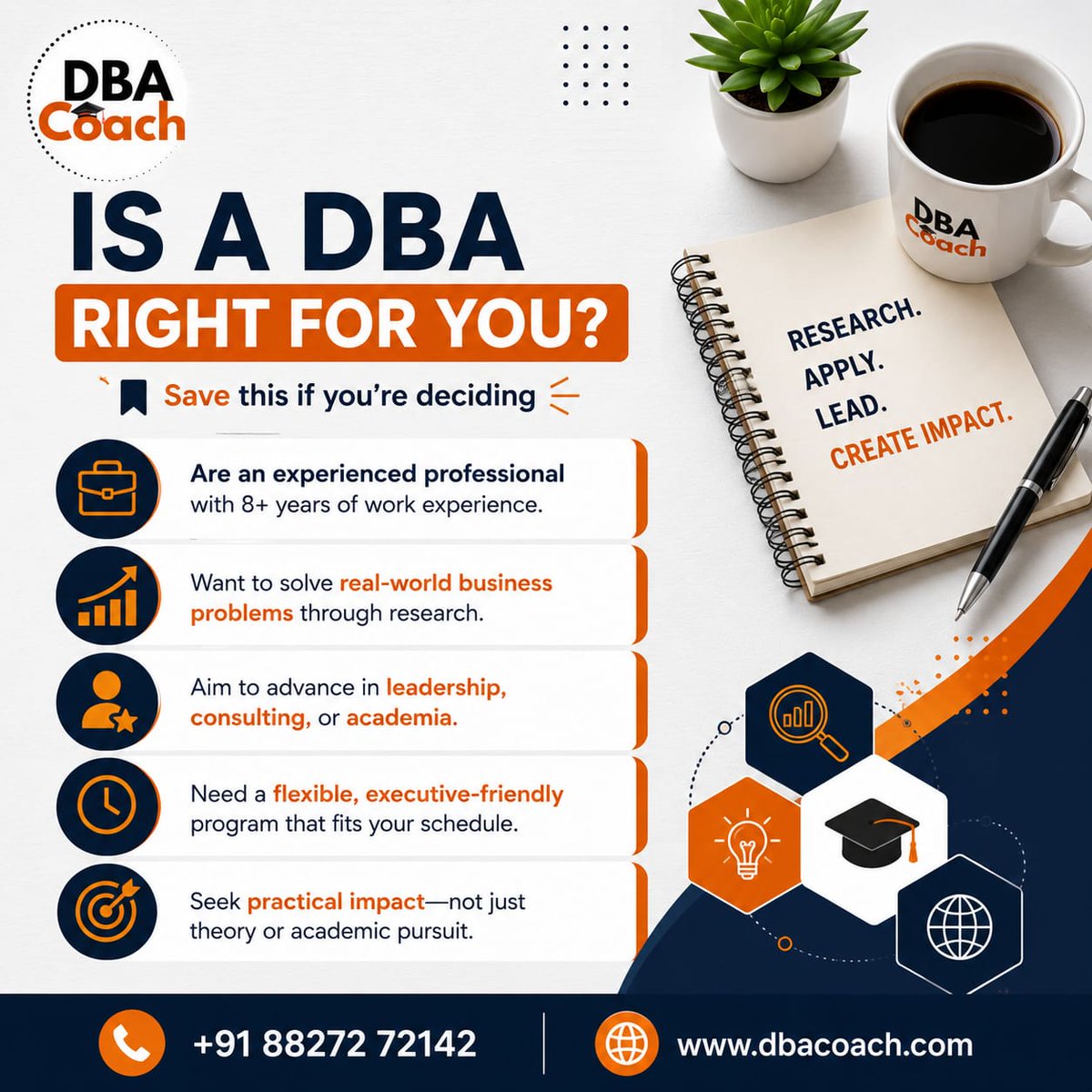dba_coach's tweet photo. Is a DBA the right next step for your career?

If you're looking to solve real business challenges, grow as a leader, and earn a doctorate without putting your career on hold—a DBA could be the perfect fit.

#DBA #DBACoach #ExecutiveEducation #Leadership #Doctorate #CareerGrowth https://t.co/6Cc9FHvwSq