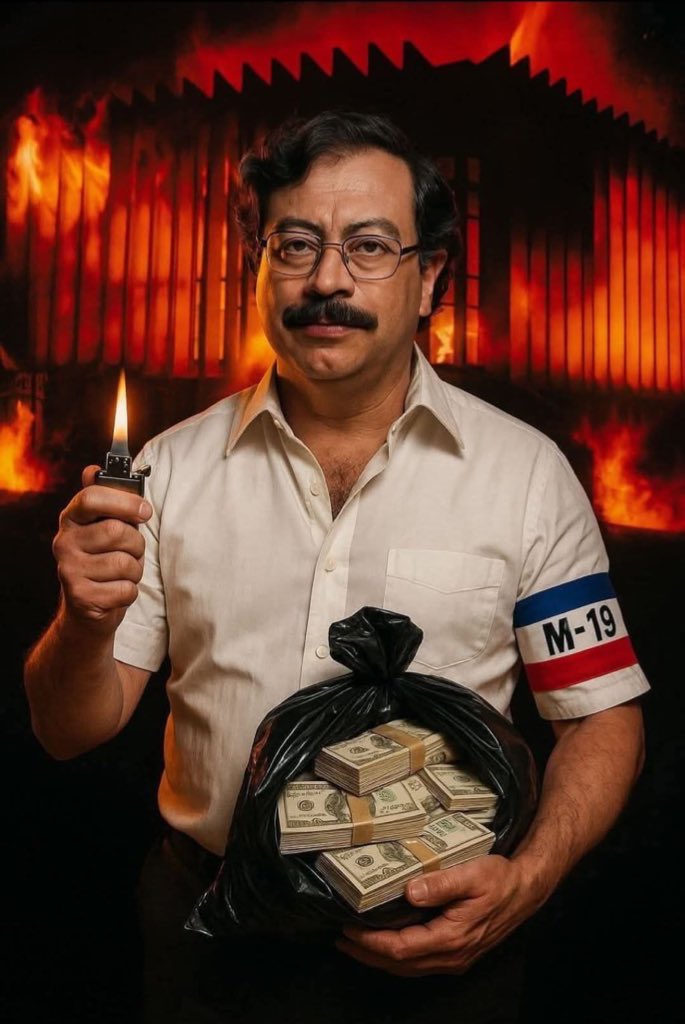 LibertadorCol's tweet photo. @Danielbricen La izquierda putrefacta quiere incendiar el país, quieren guerra civil, las fuerzas militares no lo van a permitir. Petro se irá preso por traición a la patria y por narcotraficante. https://t.co/xM4hWACncW