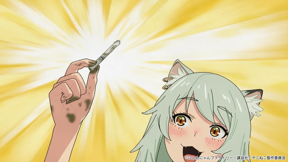 denfaminicogame's tweet photo. TVアニメ『ヤニねこ』海外ファンを中心に“禁煙”の動きが広がりだす。ショッキングな映像に「あんなふうになりたくない…」切実な声も
https://t.co/lgEyTz2G7V

SNS上では「禁煙したくなった」「かつて禁煙した理由を思い出す」と禁煙への想いが続出。第1話ではヤニねこの衝撃的な“喫煙事情”が描かれた https://t.co/g01KgxlbP1