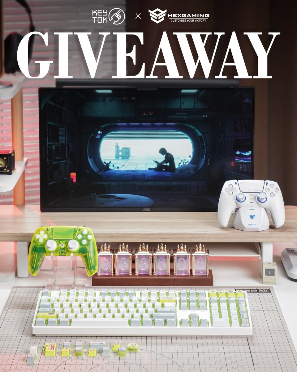 HexController's tweet photo. ⌨️ 𝐊𝐄𝐘𝐓𝐎𝐊 × 𝐇𝐄𝐗𝐆𝐀𝐌𝐈𝐍𝐆 🎮  
>>> Giveaway <<<   

PRIZES: 
⌨️ A 𝐊𝐞𝐲𝐓𝐨𝐤 𝐱 𝐆𝐡𝐨𝐬𝐭 𝐢𝐧 𝐭𝐡𝐞 𝐒𝐡𝐞𝐥𝐥⁠ Keycaps Set - SHELL 
🎮 A HexGaming Controller (PS5/XBOX/PS4)   

JUST: 
💿 Follow @KeyTok_studio & @HexController  
⚙️ Like & RT 
*Bonus: Tag a friend (unlimited entries)   

1 Winner. 
Open worldwide   

Ends July 14