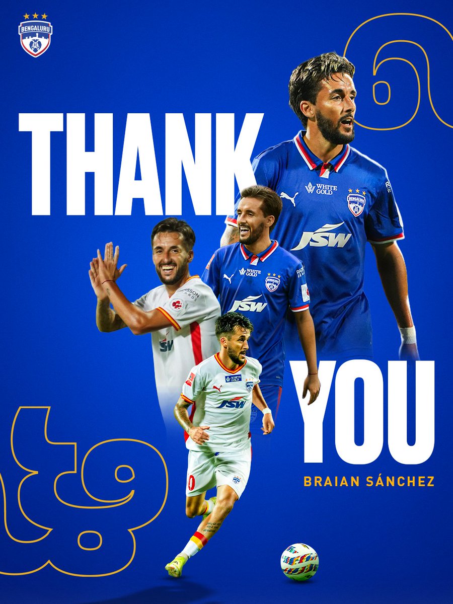 bengalurufc's tweet photo. Bengaluru FC can confirm the departure of Argentine midfielder Braian Sánchez and thanks him for his contributions to the club in the past season and wish him the best, as he moves on for a new challenge elsewhere. 🔵

Gracias, Braian. 💙

#WeAreBFC https://t.co/ZSdQmcrx0b
