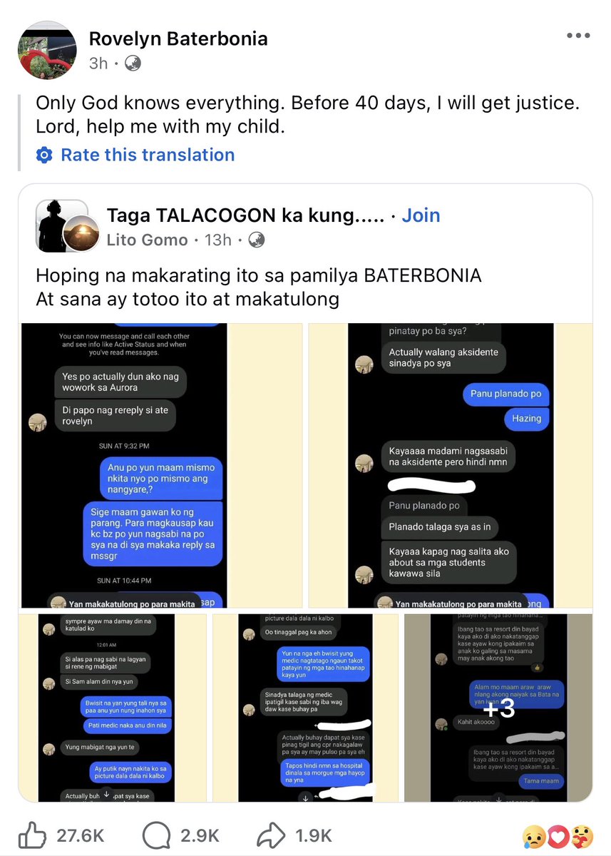 4TENEH0E's tweet photo. Utang na loob, itigil na ang mga ganito.

The pursuit of justice should never come at the expense of truth.

Let’s help the family, ‘wag naman sa ganitong paraan. https://t.co/XZGwM0USSm
