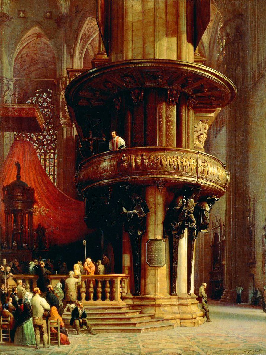 DreamlinerCo's tweet photo. Preaching in the Duomo of Milan, by Luigi Bisi (1852) https://t.co/5CfIegmBn2