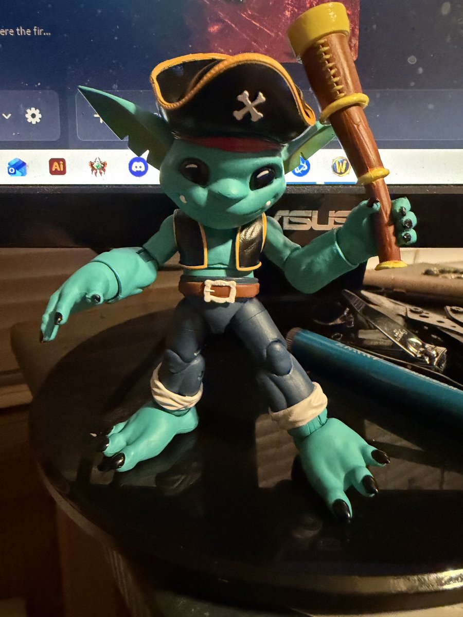 abluewren's tweet photo. @TerraCalaway I bought a little pirate gremlin dude and he makes me silly smile https://t.co/zf4vFJOtZe