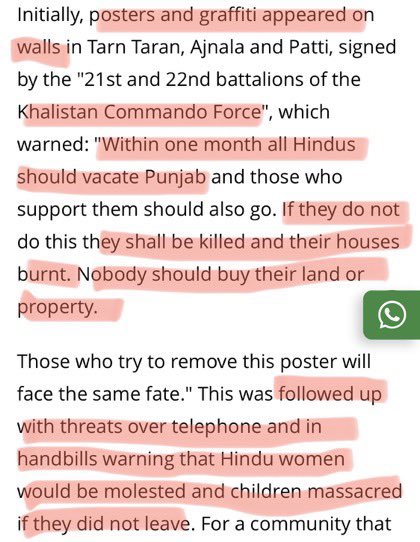 puneet_sahani's tweet photo. Khalistanis ordered Hindus to flee Punjab or their women’ll be violated. None was to buy their homes either. Any Sikh expressing sympathy was killed. Hindus started hiding their identity.
When God had forsaken Pb, braveheart @tavleen_singh risked life to bring this evil to light. https://t.co/wbpQNFGdxT