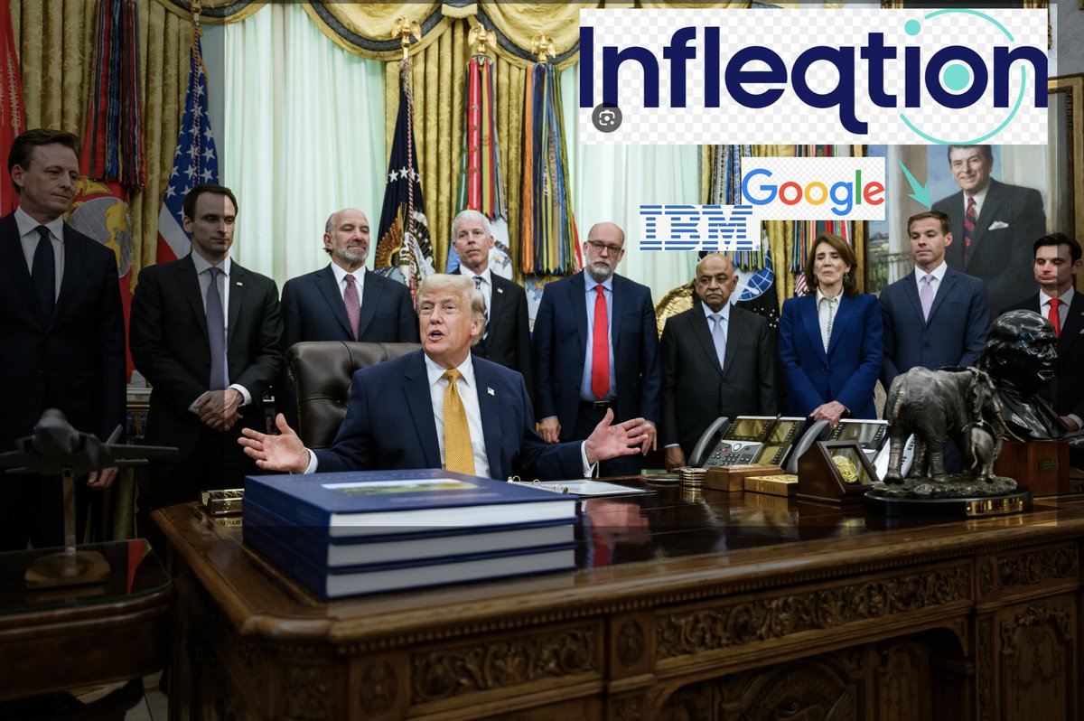 QuantumBullHQ's tweet photo. 🚨 TOMORROW: The White House hosts a CLOSED-DOOR quantum summit — July 7, 11am, Eisenhower Executive Office Building.

Government side is confirmed: OSTP, Commerce, DoD, DOE, NSF, the U.S. CTO.

The industry names? Officially “TBA.” They’re not telling us who’s in the room. I'd guess $IONQ, $INFQ, $QBTS, $RGTI, $QNT, $IBM, $GOOGL, $IBM ... some combination of the above.

Connect the dots:
→ June 22: Trump signs TWO quantum EO's
→ Only pure-play quantum CEO at that signing: Matthew Kinsella of Infleqtion standing behind Trump in the Oval Office
→ $INFQ: one of just 9 companies in the $2B federal equity program, $100M in CHIPS funding
→ 15 days later: a closed-door summit on supply chain + commercialization

Three major quantum policy events in three weeks. This is not noise... It's a national mobilization with potential ripple effects for the whole quantum sector. There's a ~$3B market cap company sitting at the center of the conversation... yet, it's priced like nobody’s paying attention; @infleqtion remains significantly undervalued relative to peers. Why is $INFQ trading at a $2.7b M/C while $RGTI trades at a $6b M/C? $INFQ is a $40 stock and should be trading nearer to $IONQ and $QNT as a leader in the space. Supplemental slides illustrate this valuation gap.  $INFQ just pumped 15% on a new price target last Thursday, before wider market pressures pulled it down. 

Who’s in that room tomorrow? Would it be a hard stretch of the imagination that $INFQ, $GOOGL and $IBM are in that room given they were just in the oval office? Is $INFQ the most obvious quantum play right now and remains undervalued relative to peers? 

NFA DYDD 

Source: Nextgov/FCW
https://t.co/o3hHBYrmyo

$INFQ $GOOGL $IBM $IONQ $RGTI $QNT