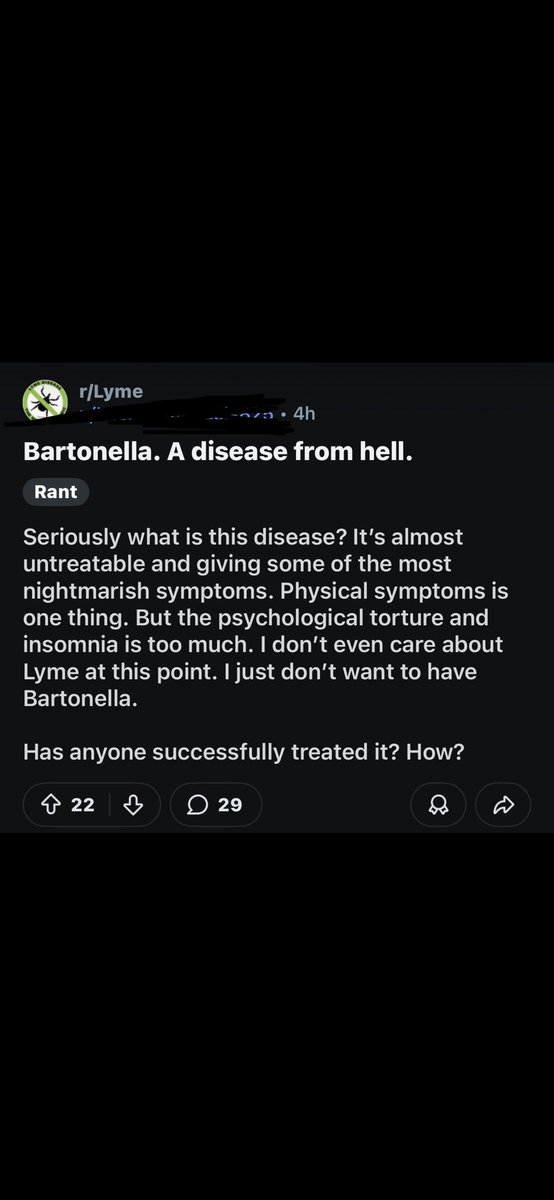 DrRogerHugh's tweet photo. This is BARTONELLOSIS in a nutshell and nothing is being done about it. Almost every physician in the world is oblivious. NIH and CDC should have Bartonella as their top priority, but they ignore it. Truth would open a humongous can of worms they do not want to deal with. https://t.co/a0HJxycXte
