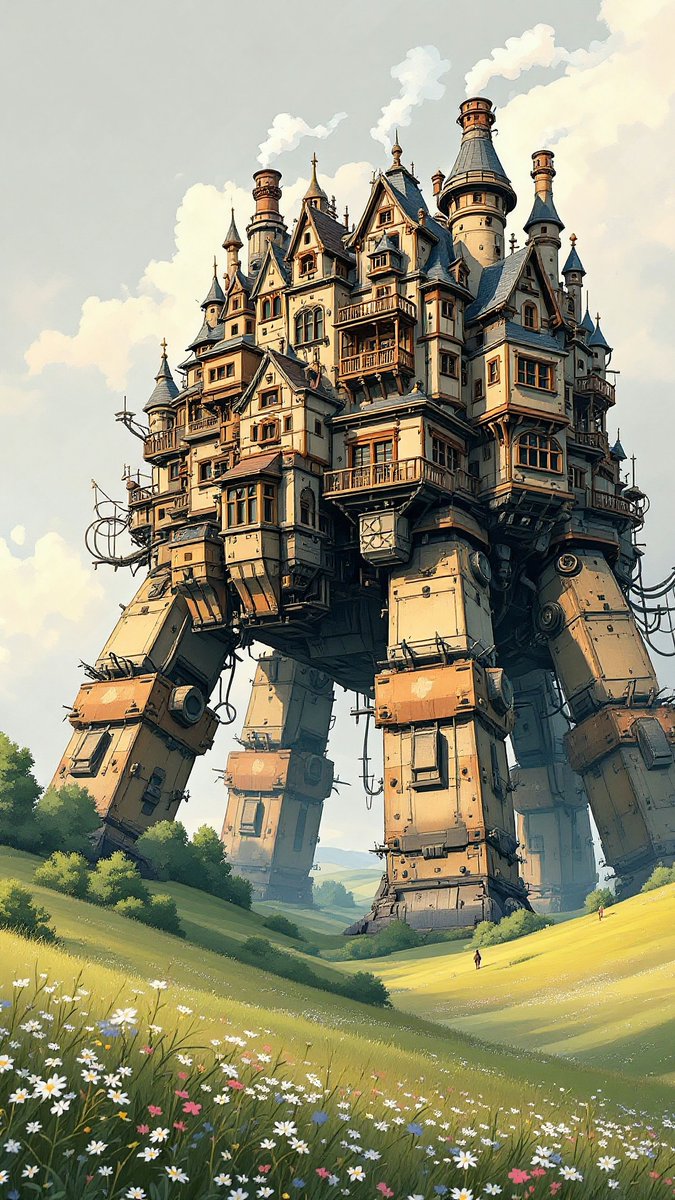 hibiwall's tweet photo. Some mornings the whole castle just gets up and walks. Save this one 🌿

IG &amp; TikTok → @hibiwall

#HowlsMovingCastle #GhibliWallpaper #AnimeArt #PhoneWallpaper #GhibliAesthetic #4KWallpaper #AnimeMagic https://t.co/Rp3rePypof