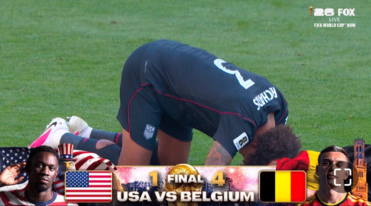 NeckBoneKing's tweet photo. All that collusion for NUTHIN you bloated ass bitch @DonaldTrump
#USALost lmfaoooo
#Belgium
#WorldCup https://t.co/KhGkqsPMxL