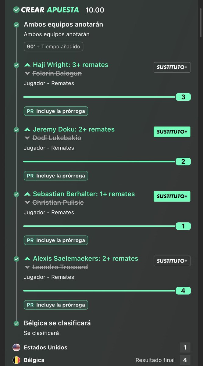 MastersAnalysis's tweet photo. Oye de verdad, os juro que mi Mundial está siendo HISTÓRICO

Cuota @ 10.00 para el EEUU vs BELGICA ✅🎯

Los que me estáis siguiendo estáis flipando pero es que yo también, no se cuantas llevamos ya 🤩 https://t.co/zP3sTQOXzm