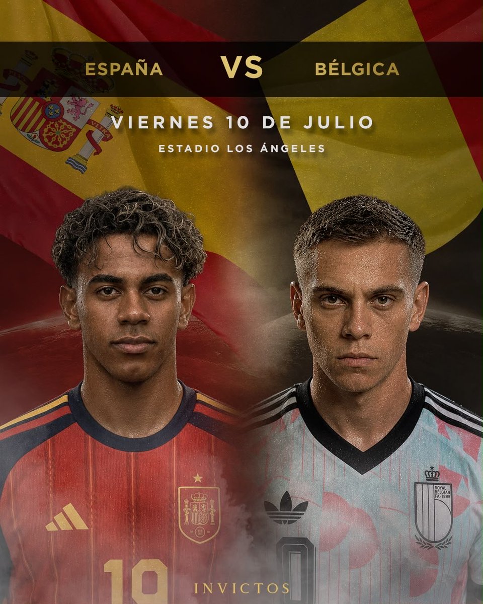InvictosSomos's tweet photo. ¡¡COMPLETAMENTE OFICIAL: ESPAÑA Y BÉLGICA SE ENFRENTARÁN EN LOS CUARTOS DE FINAL DE LA COPA DEL MUNDO!!

Es un hecho. Es una realidad. España se medirá ante Bélgica en los cuartos de final de la Copa del Mundo. Los españoles llegan tras dejar en el camino a Portugal, mientras que los belgas se metieron a esta ronda luego de golear con autoridad a Estados Unidos.

Los campeones de Europa son los favoritos, pero nadie, absolutamente nadie, se puede atrever a descartar a Bélgica, que está viviendo su mejor momento en el torneo. 

Duelazo imperdible en el torneo más importante que existe. 

¡¡POR UN LUGAR PARA LAS SEMIFINALES!!