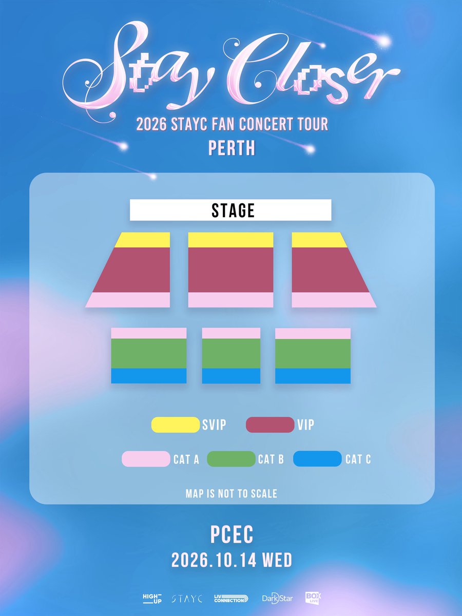 TheDarkStarEnt's tweet photo. STAYC Ticket Benefit Revealed🔔

SWITH, are you ready to get closer to STAYC than ever before? ✨@STAYC_official
All tickets are reserved seating, guaranteed for every fan 🙌  

#STAYC #스테이씨 
#STAY_CLOSER #2026_STAYC_FANCON_TOUR #STAY_CLOSER_AUSTRALIA https://t.co/ps0qHgmjRp