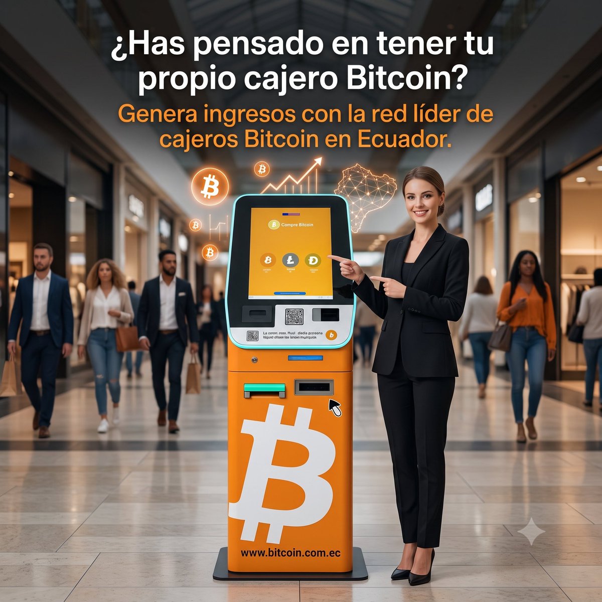 ebtc_atms's tweet photo. 🚀 Convierte la innovación en una oportunidad de negocio.
Con e₿tc ahora puedes operar tu propio cajero Bitcoin y ofrecer un servicio innovador en tu ciudad, negocio o centro comercial, respaldado por la red líder de cajeros Bitcoin en Ecuador.
https://t.co/aIznozJIXh https://t.co/2JlLrP5fyr
