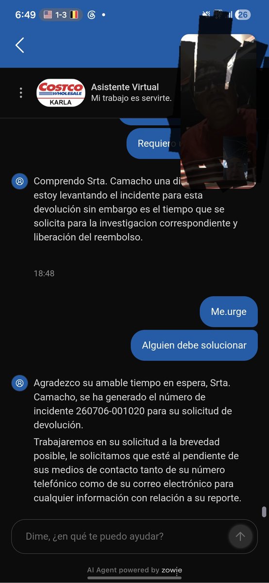 camachoanna's tweet photo. @Costco @CostcoMX_online 
Ayuda compre un medicamento con ustedes y lo entregaron a una dirección que no es 
Nadie soluciona y me urge y @FedEx dice que es su culpa https://t.co/YfyRKU9JBg