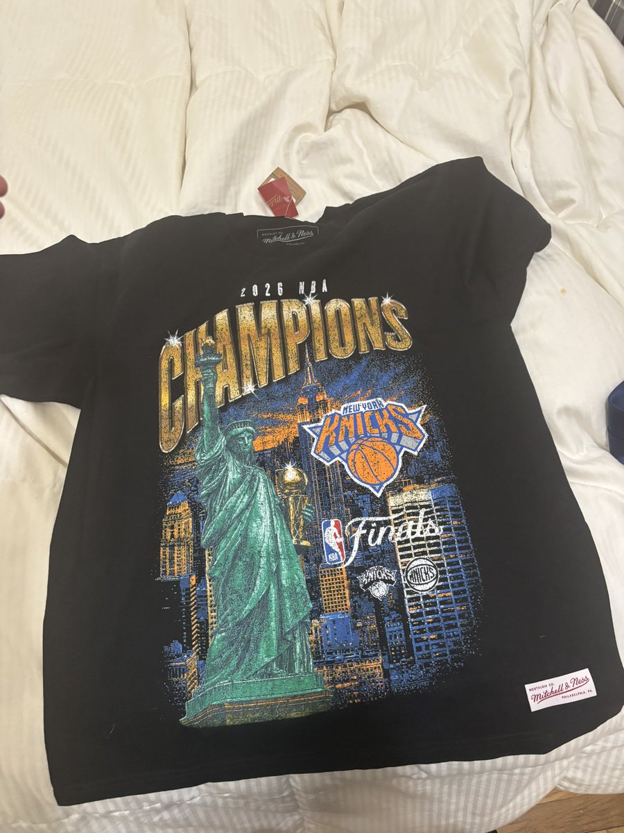JimmyDoinksRN's tweet photo. If you want to feel better about US losing, check out my 2026 New York Knicks champions tee that just came in the mail https://t.co/QujdD5GLDq