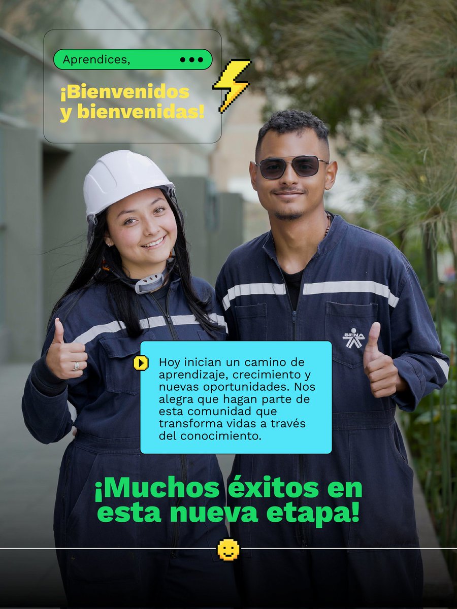 SENAenChoco's tweet photo. 📍En el SENA comienza un camino de conocimiento, dedicación y transformación. Confía en tus capacidades, disfruta el proceso y da lo mejor de ti en cada paso de tu proceso.

¡Te deseamos un camino lleno de aprendizajes, logros y grandes oportunidades! 💚 #EstudiaEnElSENA https://t.co/od7TpQGmlI