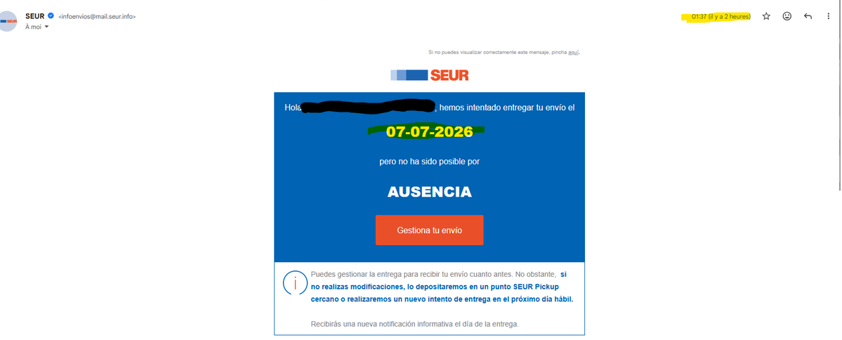 Hamster_ruso's tweet photo. Que SEUR me haya intentado entregarme un paquete a la 1h30 de la mañana, no me lo vi venir.  cc @SEUR https://t.co/NmGqYfufPH