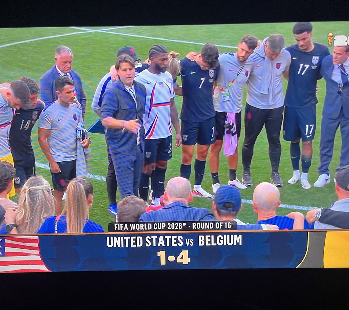 mercury205's tweet photo. Strange that suddenly this post-game on the field huddle isn’t called performative when it’s not Jesse Marsch  doing it  😂@FOXSoccer https://t.co/YdLT5sCWPy