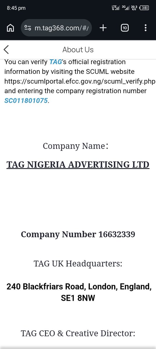DonAlvarAcademy's tweet photo. I have not been posting for a long time now but this got my attention and I have to post to be sure and to be clarify.
This TAG people or company claim that they have registered with @officialEFCC @EFCC_pad. Now they've scam alot of people asking them to pay for verification https://t.co/ebq7m1YwNm