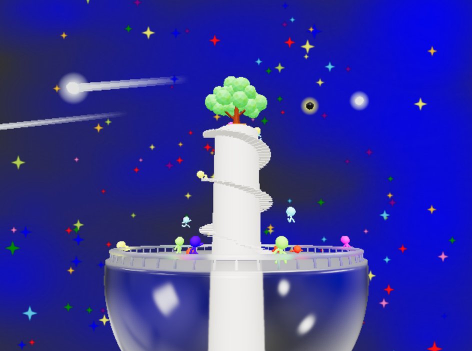 suzu_bng's tweet photo. 星空の中を遊ぶ、3Dグラフィックスのシーン
講義の最終課題の中で棒人間要素を含めた作品です！
少しは皆さんの癒しになってくれると嬉しいです https://t.co/ijujSN5w0Y