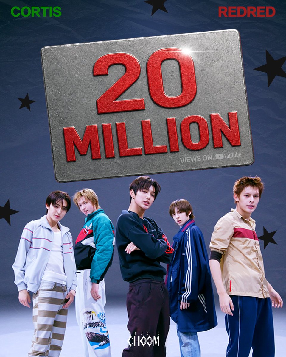 M2MPD's tweet photo. CORTIS's 'STUDIO CHOOM ORIGINAL' hits 20 MILLION views!
STUDIO CHOOM ORIGINAL <CORTIS 'REDRED'> 2000만뷰 돌파🚨
⠀
▶ https://t.co/CHAgj2HZ1C
⠀
#SC_ORIGINAL #CORTIS #CORTIS_REDRED 
#코르티스 @cortis_bighit #STUDIOCHOOM https://t.co/pAjDPEIdOU