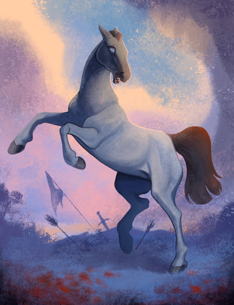 nemyaw's tweet photo. war horse [for UnderSeaside] #artfight2026 #artfight https://t.co/fYuJHEYAGw