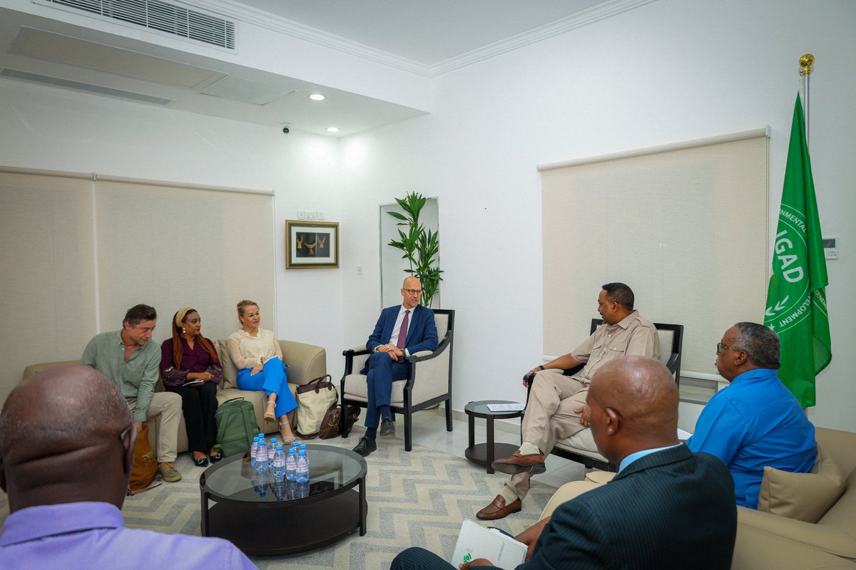 DrWorkneh's tweet photo. This morning in Djibouti, I received ISAP partners from Finland, Sweden and Switzerland, led by Mr. Joachim Beijmo, Head of Cooperation at the Embassy of Sweden and ISAP IV Co Chair, at the IGAD Secretariat.
Our discussions focused on the contribution of the ISAP project to IGAD’s institutional strengthening and its support to the organisation’s regional mandate.
IGAD appreciates the partnership of Finland, Sweden and Switzerland, and their continued commitment to regional cooperation, resilience and integration.