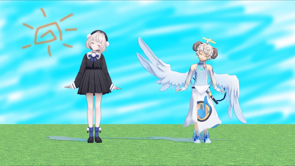 Hitsuji_Mio's tweet photo. 雨衣さんと澪で、
「とんとんまーえ！」です……！

MMDで動かしてもらえて、
とってもうれしいです。
作ってくださってありがとうございます！
Ꮚ˶´꒳`˶Ꮚ✨

ぜひ見てみてくださいね。

#樋辻澪 #HitsujiMio #MMD
【雨衣＆澪】とんとんまーえ！【オネショタ】
https://t.co/lYEr2MveIA

#sm46520602
#ニコニコ動画