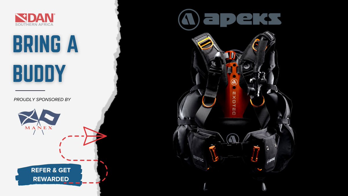 DiveSafety's tweet photo. Your dive buddy trusts you 🌊
Refer them to join DAN &amp; stand a chance to win an Apeks Exotec BCD 🔥
Premium comfort. Serious performance.
👉 https://t.co/yDUW52moJP https://t.co/3pHsKRwR2y