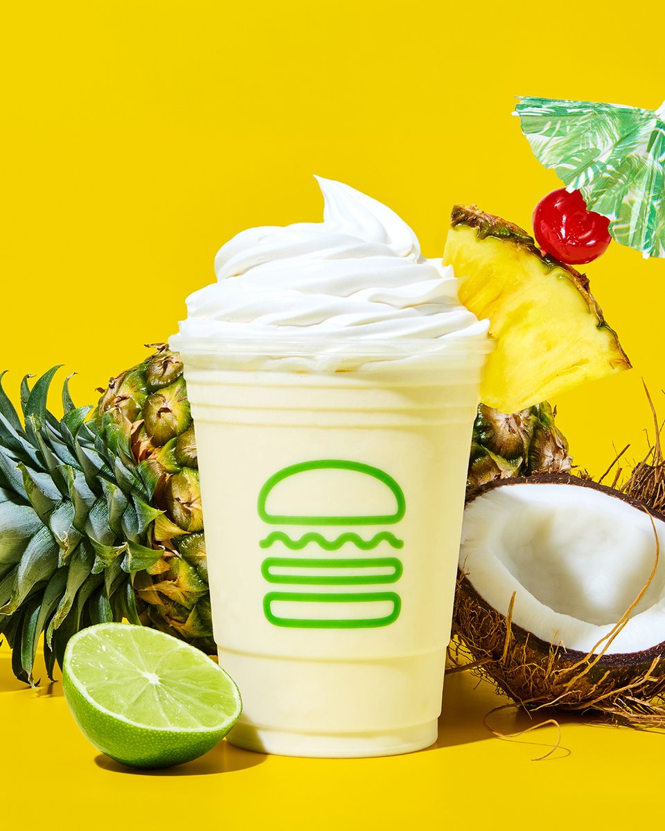shakeshackUK's tweet photo. THE ISLAND IS CALLING! 🌴🥥

Grab a taste of the tropics with our new Island menu. 

🍔Island Chicken Burger
🐔Island Chicken Bites
🍟Island Fries
🍍Piña Colada Shake
🥤Sparkling Passion Fruit Mojito

Available for a limited time only!

#shakeshackuk #limitedtimeoffer https://t.co/txefyxhf6U