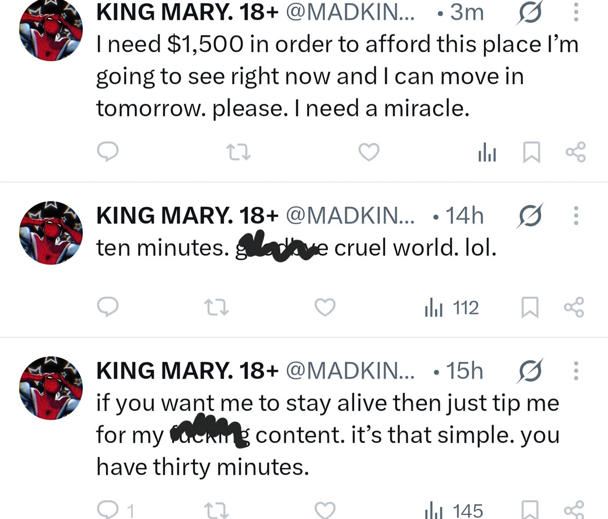 MAXROWES_EXPOSE's tweet photo. Literally not even a week apart @MADKINGMARY @deziignertiitz https://t.co/M3rzIdV3Av