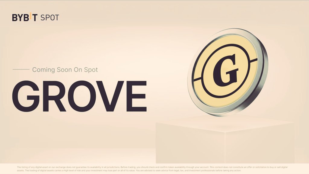 skyprince70's tweet photo. 🌿 $GROVE is coming soon to Bybit Spot, a new chapter for on-chain finance is about to begin, built to strengthen the stablecoin economy, Grove Finance connects real-world assets with blockchain through institutional-grade capital allocation, financing, and liquidity solutions. Its mission is to bridge traditional finance and DeFi, creating a more efficient and accessible global financial system.

Keep an eye on $GROVE as it prepares to make its debut on Bybit Spot.