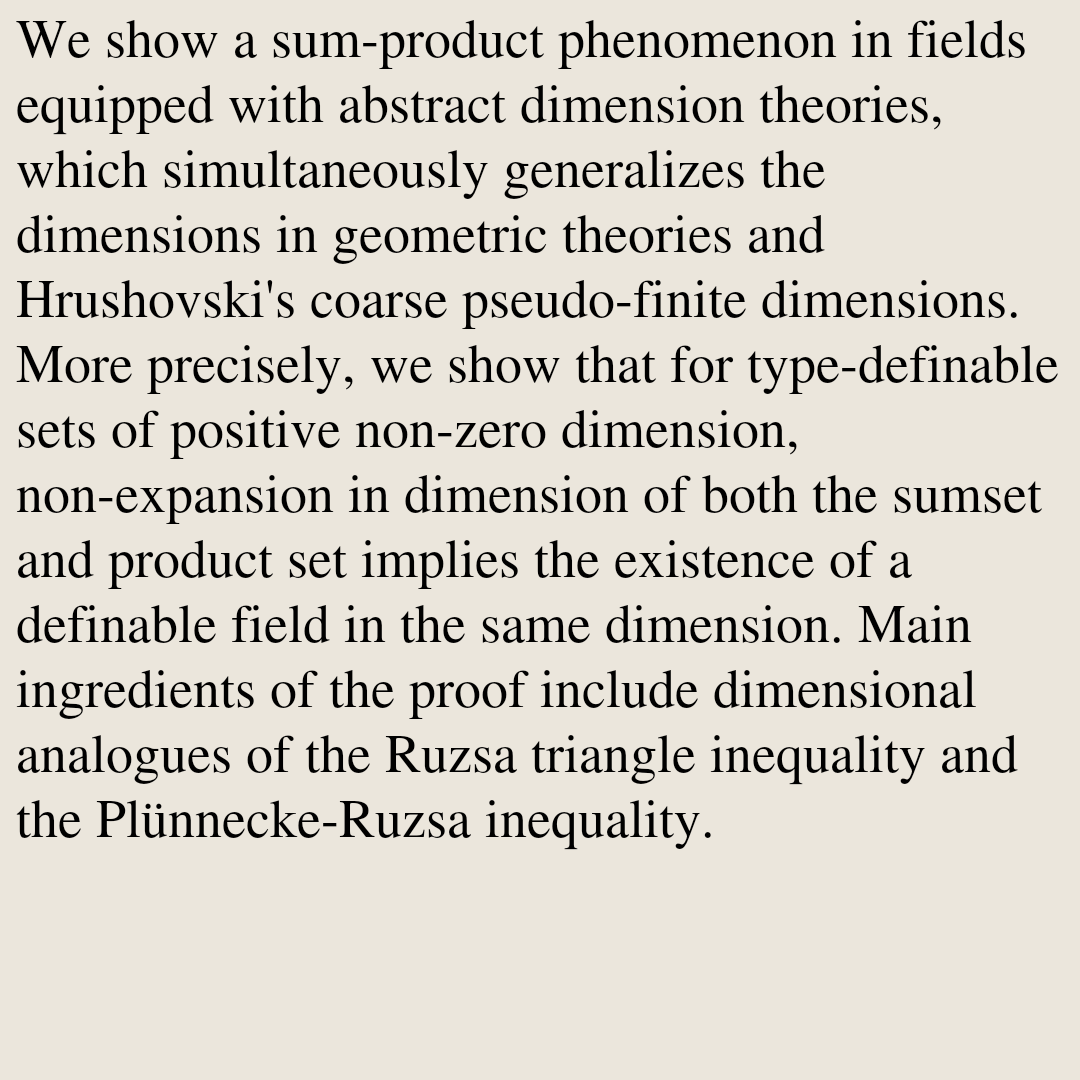 PRWT's tweet photo. Sum-product Phenomenon Via Dimension

Yuyan He, Sergei Starchenko
https://t.co/HfmmPDi4Fn [𝚖𝚊𝚝𝚑.𝙻𝙾] https://t.co/ppBFOaz8Rr
