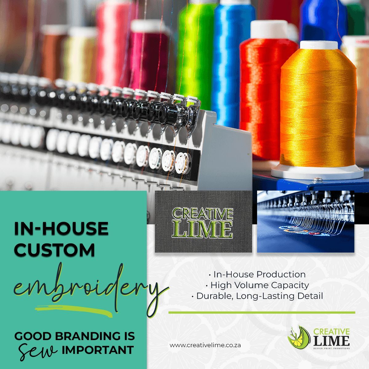 CreativeLimeCC's tweet photo. Good branding is sew important 🧵😄

We couldn't resist.

Embroidery adds a premium finish to apparel, caps, jackets and uniforms — helping your brand stand out for all the right reasons.

📞 010 001 9062 | 📧 riaanvdm@creativelime.co.za

#CreativeLime #Embroidery https://t.co/srM9jij1zi