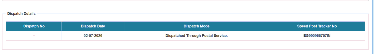 anujmitra74's tweet photo. Pariwahan website shows my driving licence was dispatched via Speed Post on 2 July, but India Post tracking says the article hasn’t been booked yet. Which department should I believe? @MORTHIndia @IndiaPostOffice https://t.co/0booBOprbZ