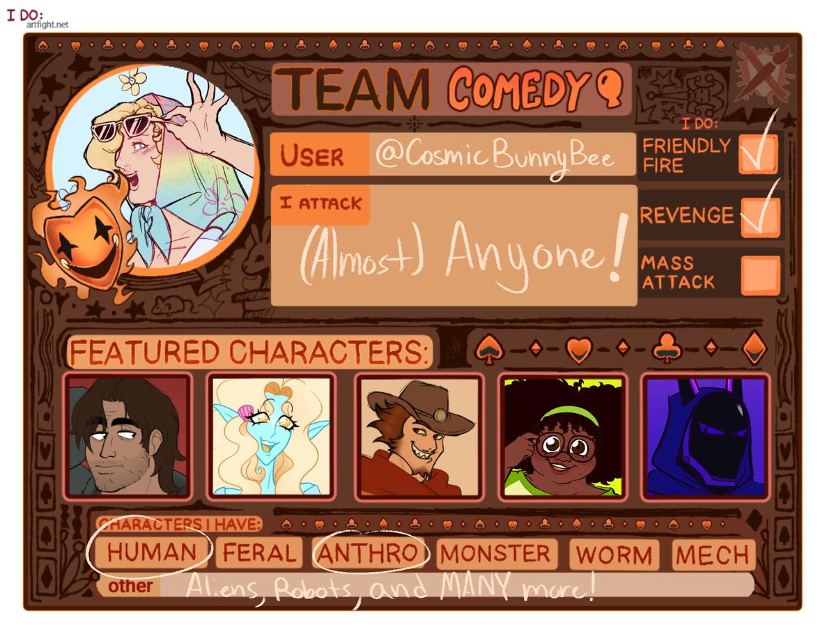 CosmicBunnyBee's tweet photo. My artfight card if anyone out there is interested if I’m participating!! Feel free to send you cards as well^^ https://t.co/ADEeuUBJek