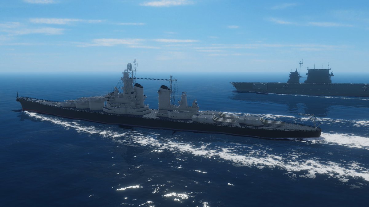 breezeNeXT4's tweet photo. ダイナミックな水面効果がゲームに追加され、軍艦が航行する様子が見られるようになりました。 https://t.co/VkWT1TghAy