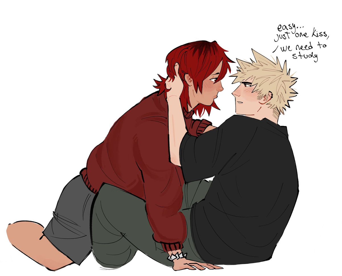 Nobamol's tweet photo. :3 

(Kirishima failed the exam, and Bakugo didn’t get the highest score… bro’s gonna get killed)

#bakushima #kiribaku https://t.co/pcejiHbLh7