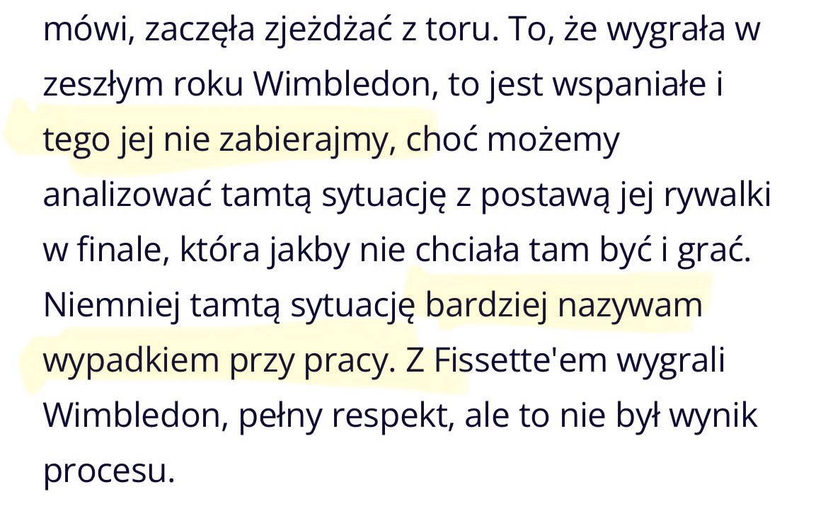 muy_bien_si's tweet photo. @arturgac Wow! Po prostu wow. Nie wyobrażam sobie żadnego innego kraju w którym media głównego nurtu mając najbardziej utytułowaną zawodniczkę w historii i w swoim pokoleniu wypuściło taki tekst. “Tego jej nie zabierajmy” serio? No łaskawcy 😆 wypadek przy pracy? Wstyd. https://t.co/jK8yUcbMrF