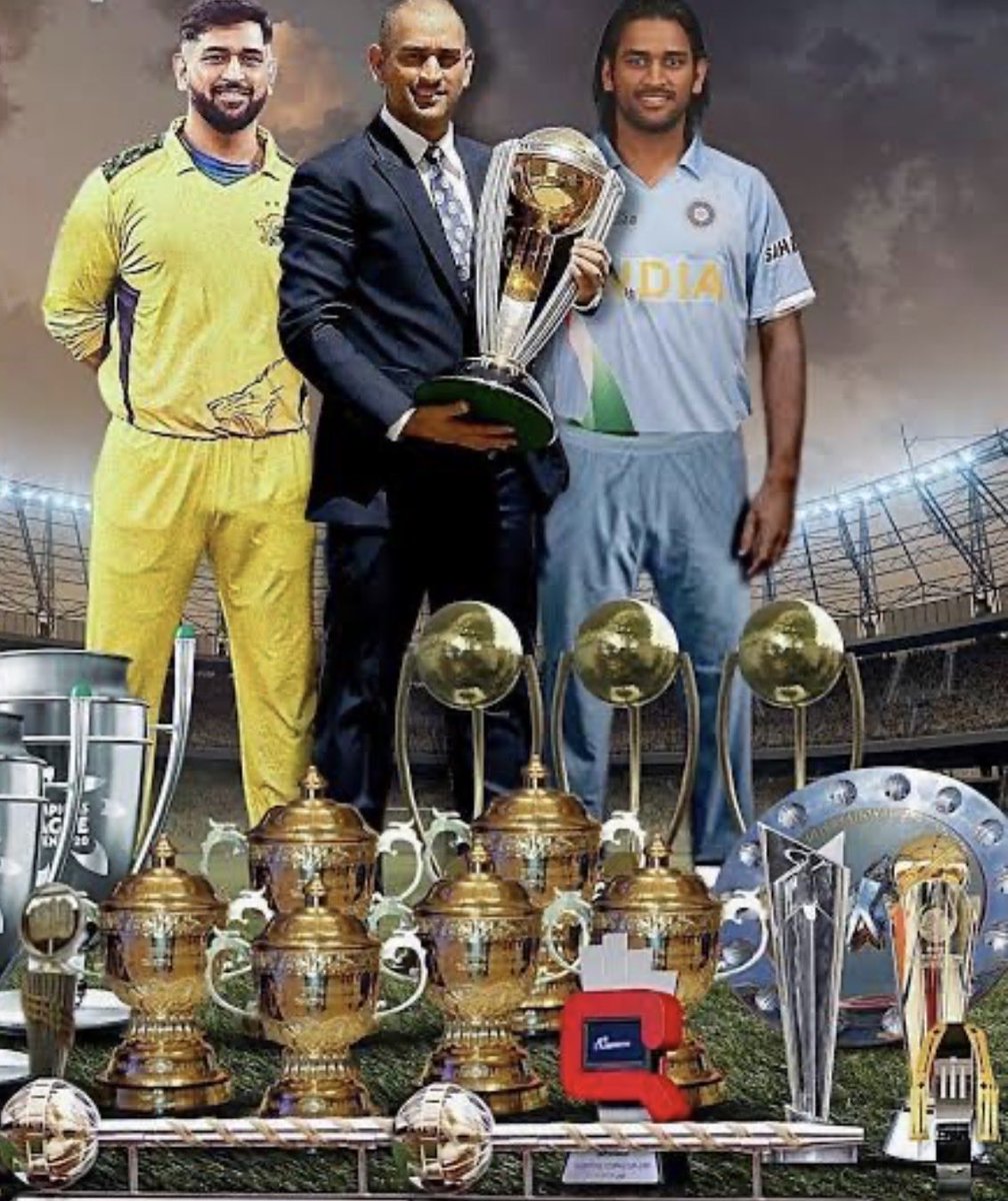 AaoHaveliPay's tweet photo. Since 1983 , India had an ICC trophy drought 
Captain MS DHONI came in and won 

2007 T20I World Cup (his first as 
captain) 
2011 ODI World Cup (his first as captain)

MOTM in World Cup final 

Only captain to have all the trophies in his cabinet as captain : T20I World Cup, ODI World Cup, CT, IPL, CLT20 , Test mace 

Greatest Overall Captain in cricket History